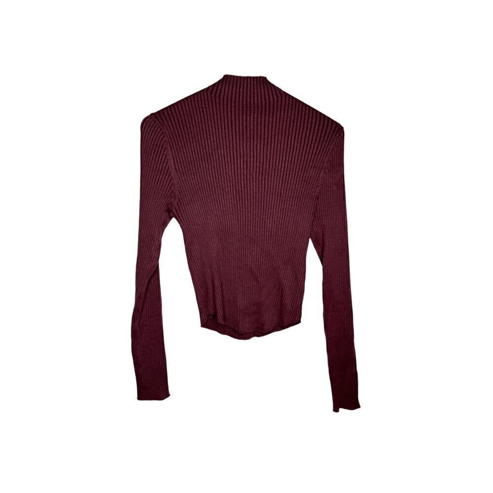 Arizona Jean Co Ribbed Knit Long Sleeve Top Purple Large